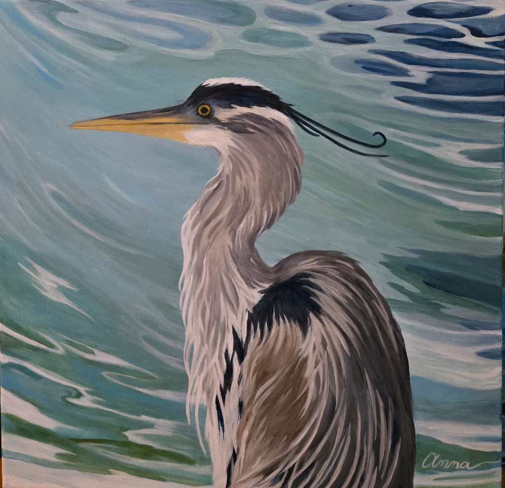  heron painting Victoria, BC