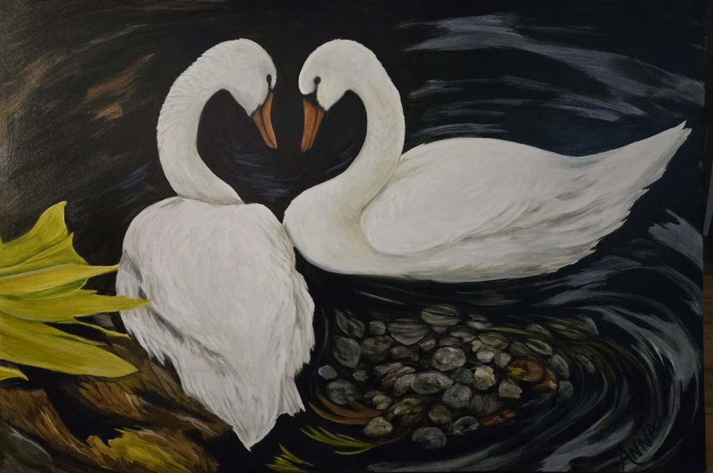 swans painting Victoria, BC