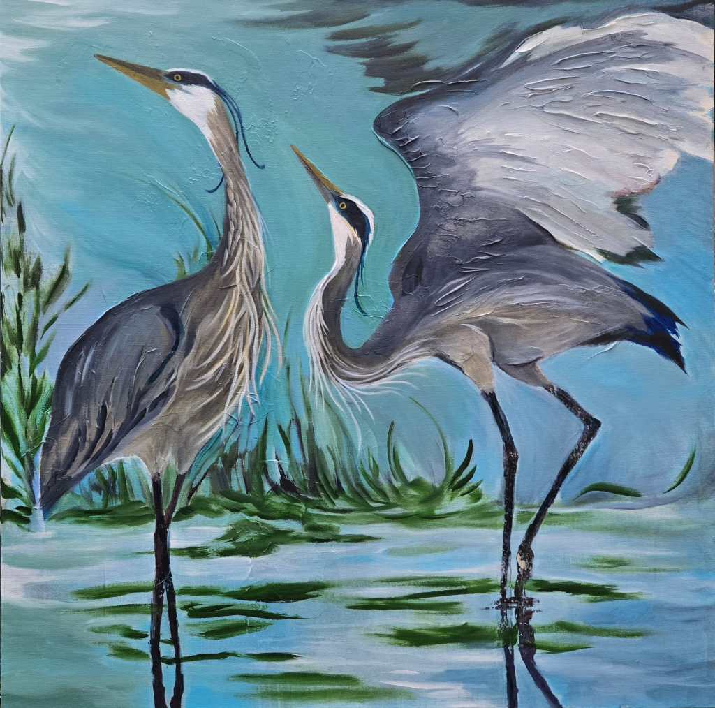 herons painting Victoria, BC